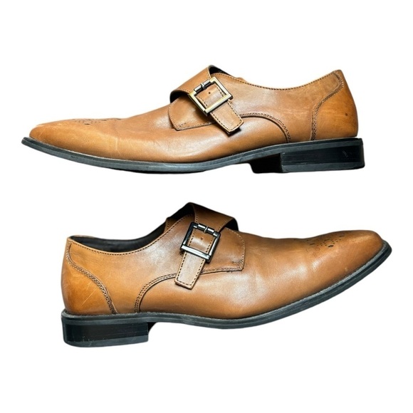 La Milano Chestnut Brown Leather Monk Strap Loafers Size 10 Men\'s Shoes main image 13